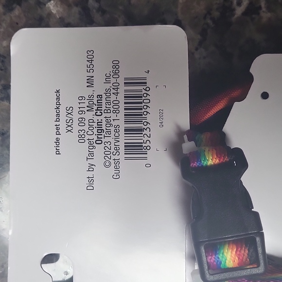 Pride Backpack Dog Harness Size XXS/XS "Unconditional Love" 2 Zipped Pockets new - Picture 4 of 9